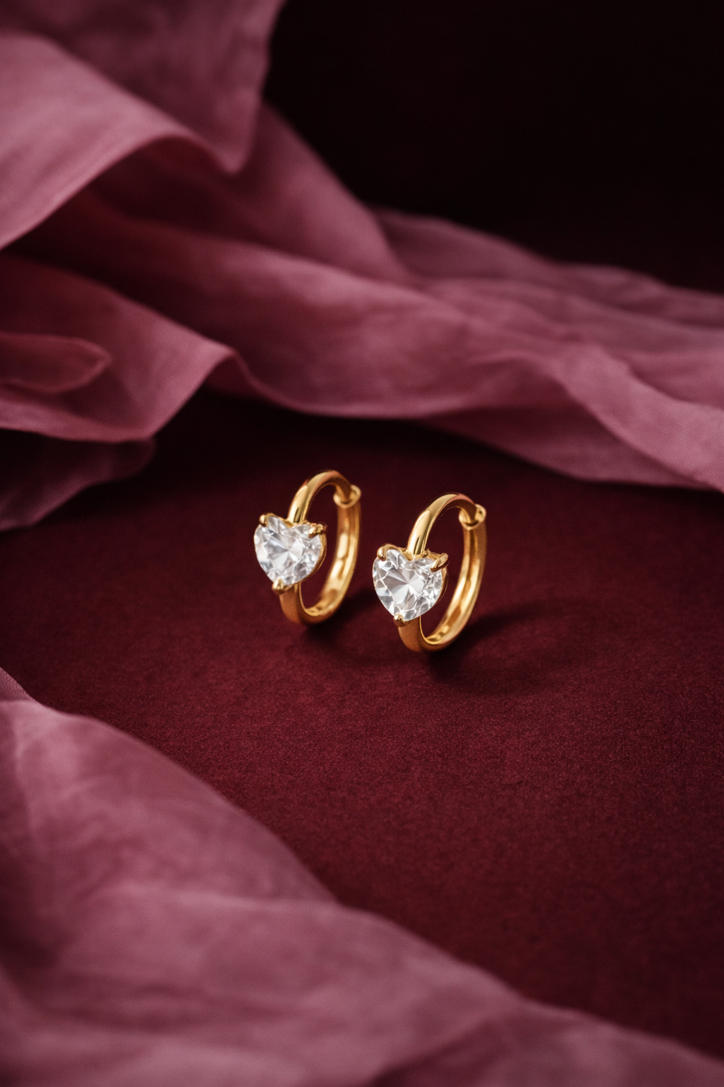 skoularikia-krikoi-kardia-love-valentine-stainless-steel-ojes Σκουλαρίκια με Ζιργκόν Amora - Image 1