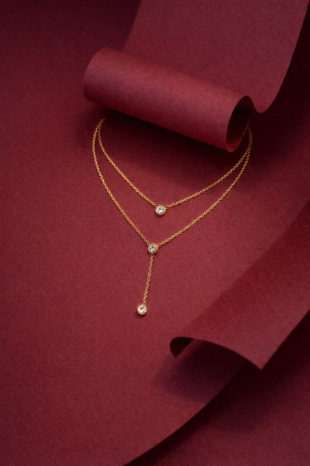 kolie-chryso-layered-petra-romantic-valentines-stainless-steel Κολιέ ζιργκόν με διπλή αλυσίδα Aetherine - Image 1