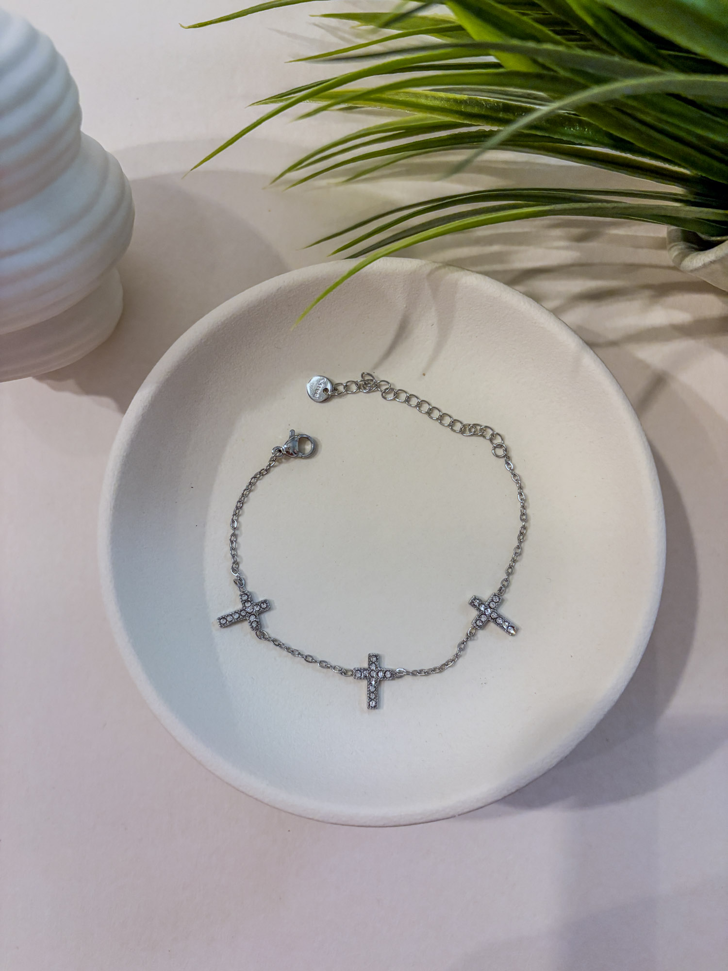 IMG_0089 Βραχιόλι Αλυσίδα με Σταυρούς και Πέτρες Liora - Image 1