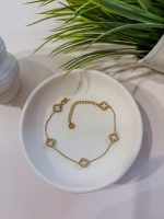 Βραχιόλι Αλυσίδα με Διάφανα Τριφύλλια Elysia