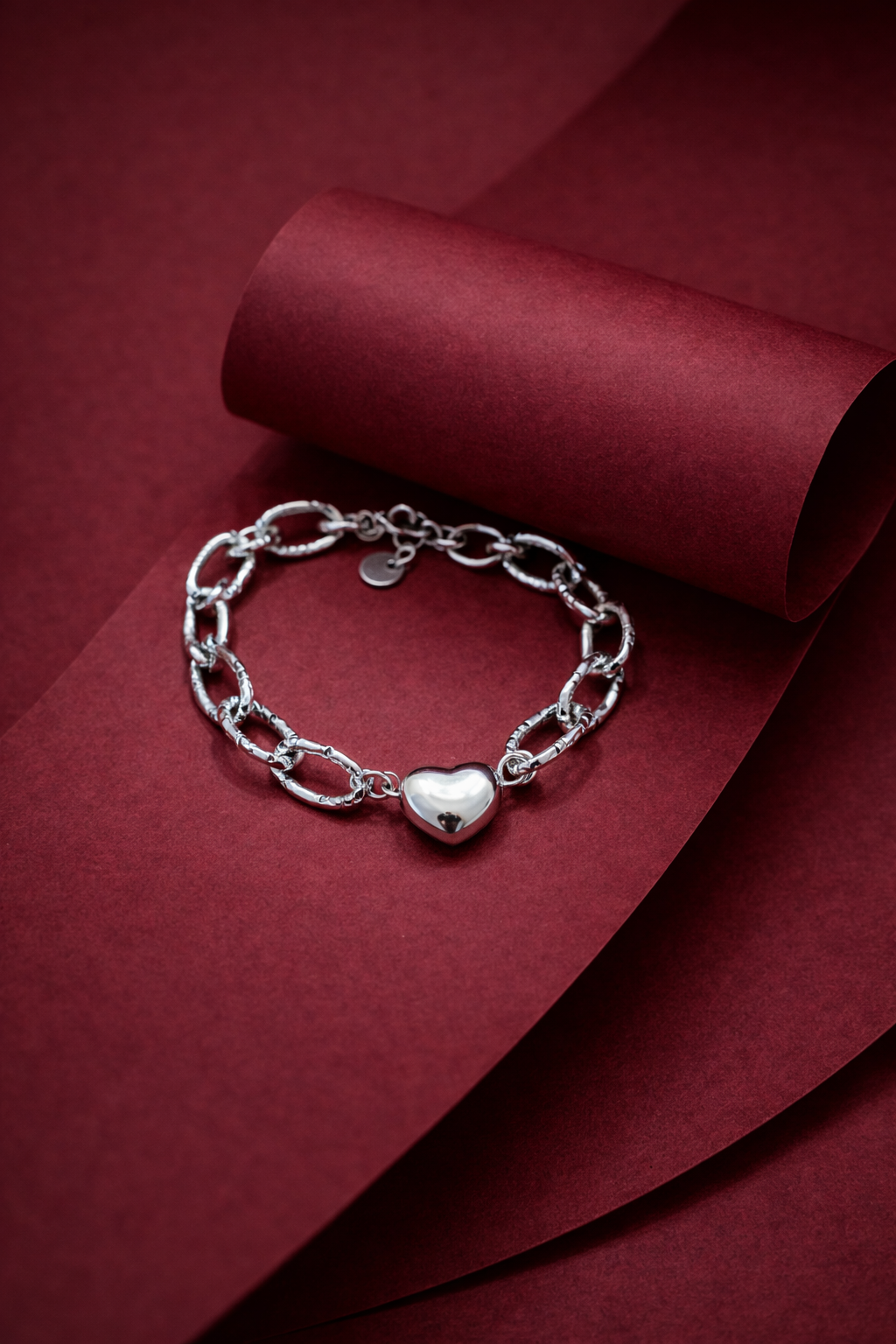 vraxioli-alysida-kardia-love-valentine-stainless-steel-ojes Βραχιόλι Αλυσίδα με καρδιά Amirelle - Image 1