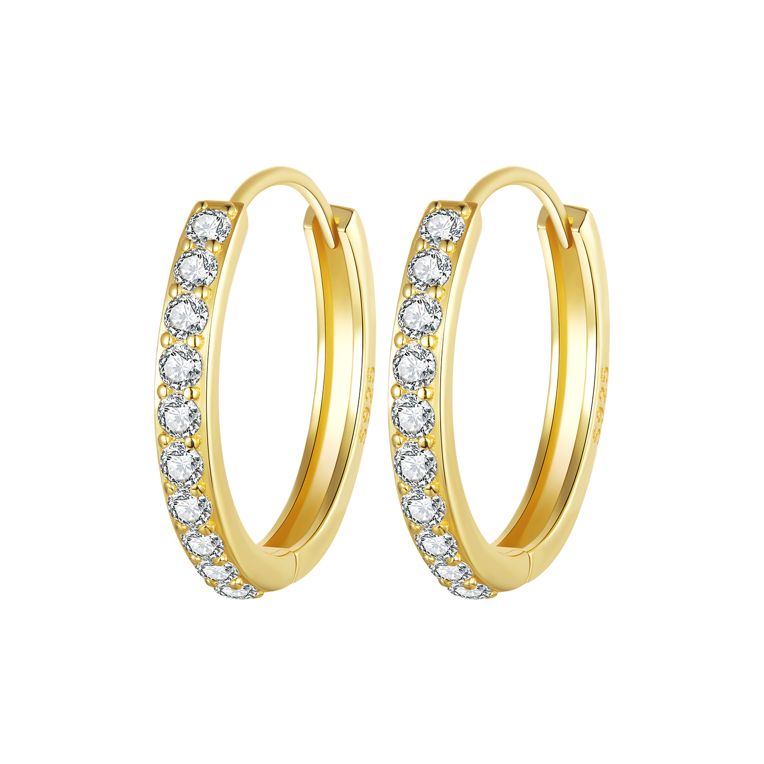 BSE1060-BL Earrings gold with zirgons - Image 1