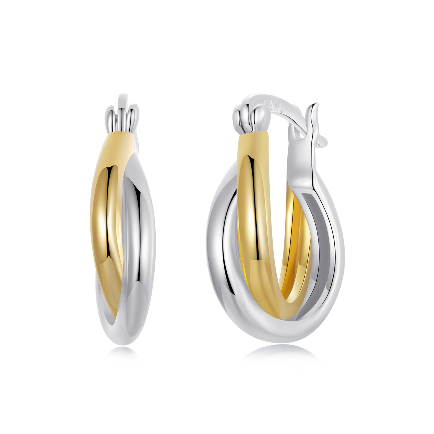 BSE951 Gold and silver earrings - Image 1