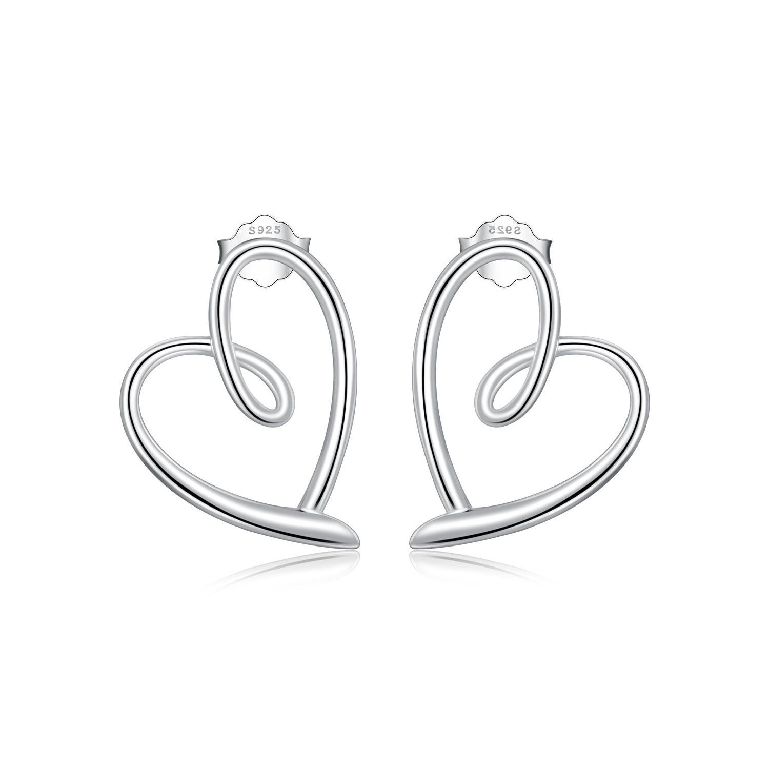 Pandora-Stile-Orecchini-A-Bottone-Avvolti-Nellamore-Bse871 Ασημένιες καρδιές - Image 1