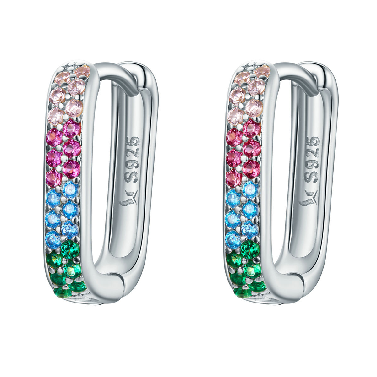 SCE1218 Silver earrings with zirgons - Image 1