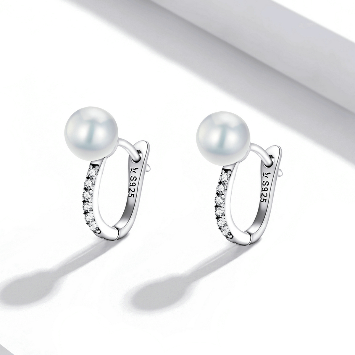 SCE1288-1 Silver pearl zirgons - Image 1