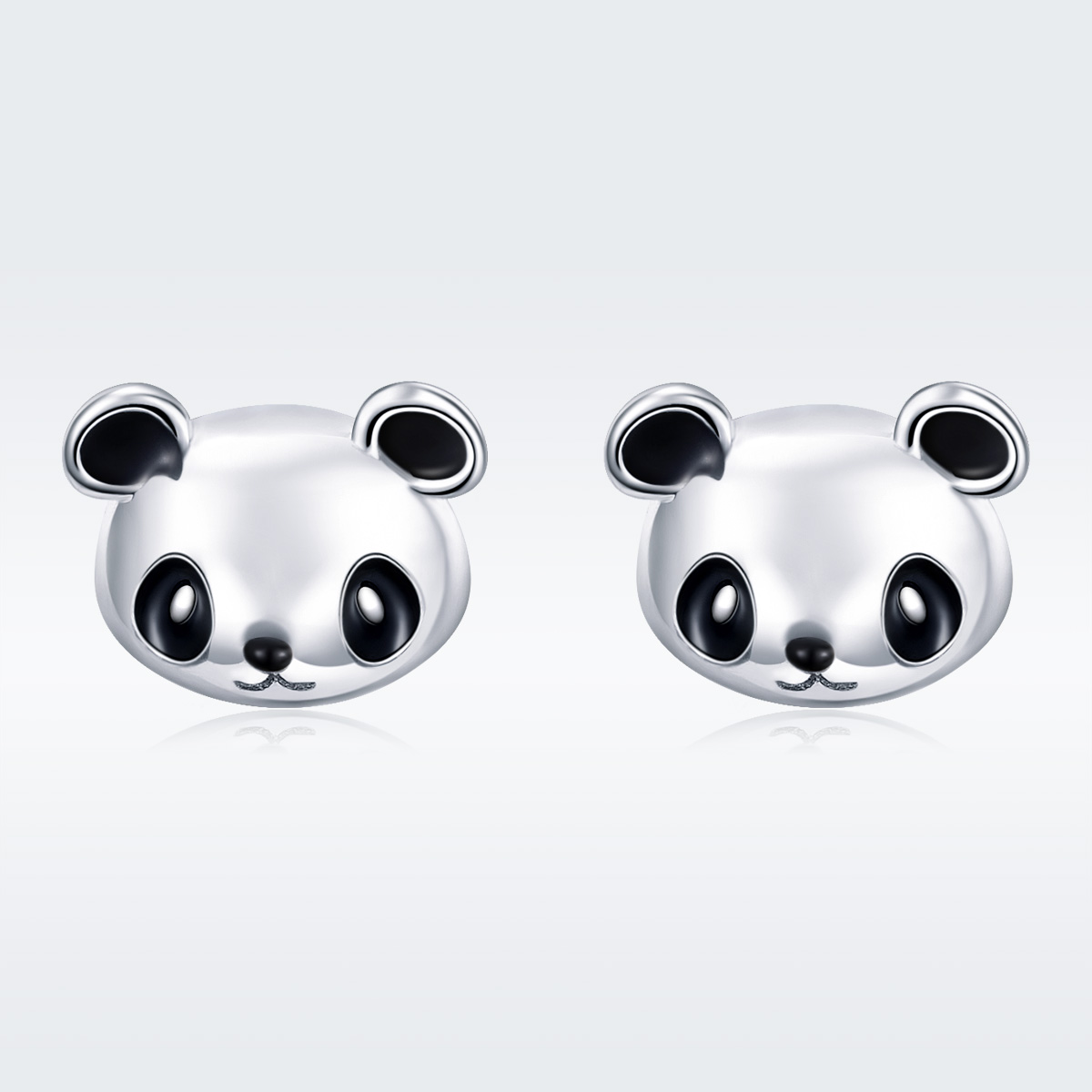 SCE386 Silver earring panda - Image 1