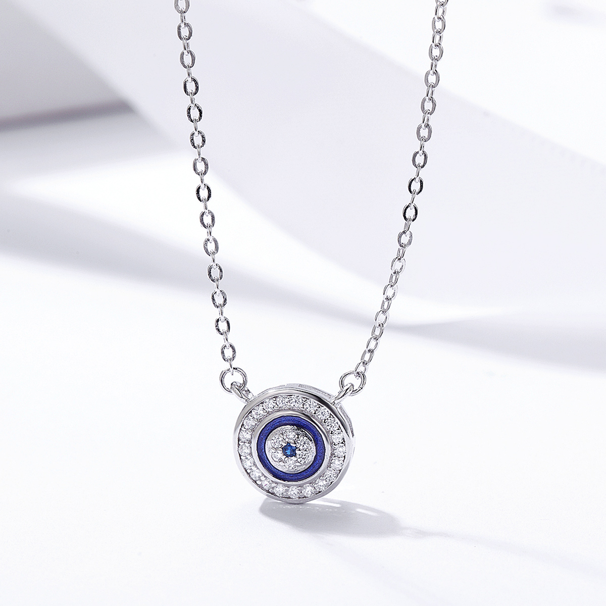 SCN165-3 Silver eye necklace - Image 1