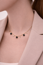 Κολιέ με Μαύρες & Διάφανες Πέτρες Virella - Image 2