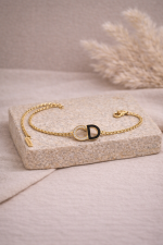 Βραχιόλι CD με Πέτρες & Μαύρο Σμάλτο Monelle